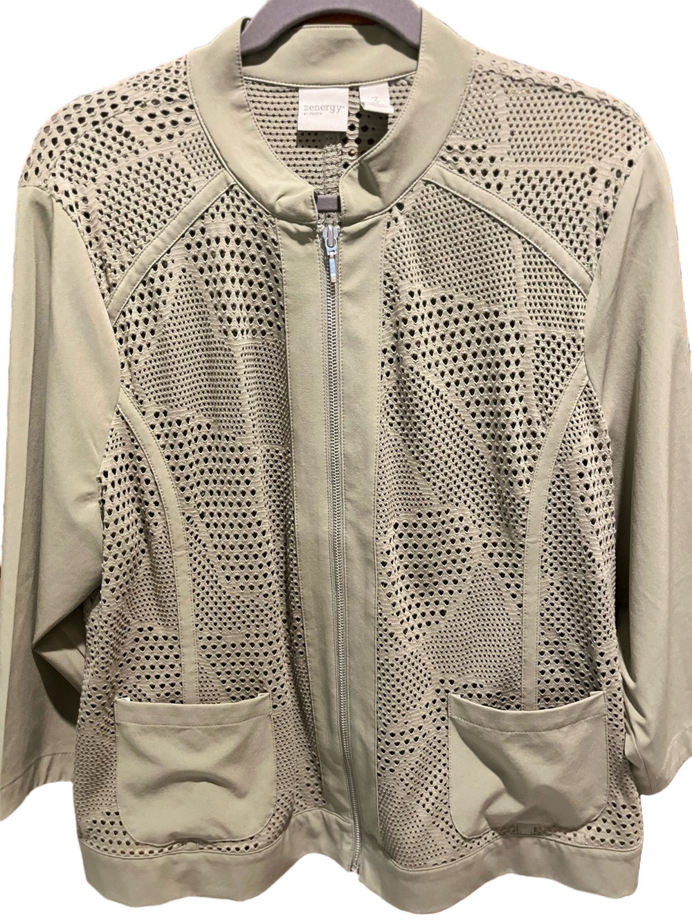 23. WOMENS CHICO’S ZENERGY 3/XL DETAIL JACKET